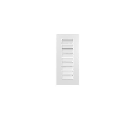 Ekena Millwork Vertical Surface Mount PVC Gable Vent: Functional, w/ 3-1/2"W x 1"P Standard Frame, 14"W x 32"H GVPVE14X3201SF